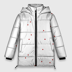 Куртка зимняя женская Эстетичные красные сердечки, цвет: 3D-светло-серый