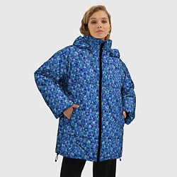 Куртка зимняя женская Светлый синий в мелкий рисунок, цвет: 3D-светло-серый — фото 2