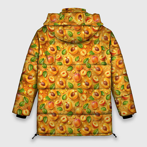 Женская зимняя куртка Сочные абрикосы паттерн / 3D-Светло-серый – фото 2