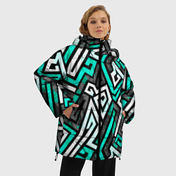Куртка зимняя женская Разноцветный лабиринт, цвет: 3D-светло-серый — фото 2
