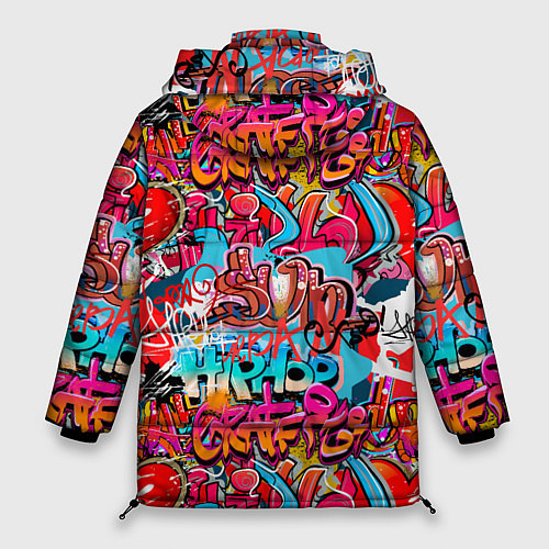Женская зимняя куртка Hip hop graffiti pattern / 3D-Светло-серый – фото 2