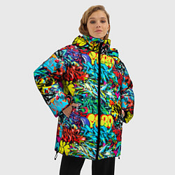 Куртка зимняя женская Dance graffiti, цвет: 3D-черный — фото 2