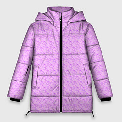 Куртка зимняя женская Розовый паттерн розовые бантики, цвет: 3D-черный