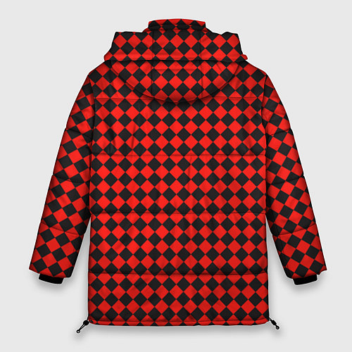 Женская зимняя куртка Паттерн черных квадратов / 3D-Светло-серый – фото 2