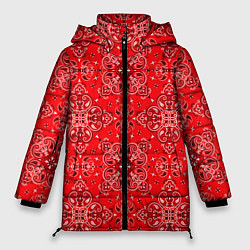 Куртка зимняя женская Цветной орнамент, цвет: 3D-красный
