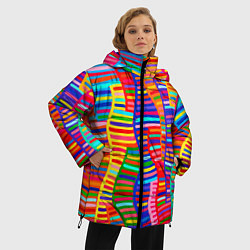 Куртка зимняя женская Абстрактная полноцветная живопись, цвет: 3D-красный — фото 2