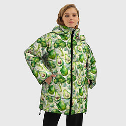 Куртка зимняя женская Авокадо и брокколи, цвет: 3D-черный — фото 2