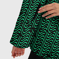 Куртка зимняя женская Чёрно-зелёный волнистая текстура, цвет: 3D-черный — фото 2