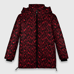 Куртка зимняя женская Чёрно-розовый абстрактная текстура, цвет: 3D-черный