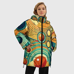 Куртка зимняя женская Схема центра вселенной, цвет: 3D-черный — фото 2