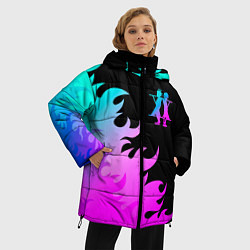 Куртка зимняя женская Hunter x Hunter неоновый огонь, цвет: 3D-черный — фото 2