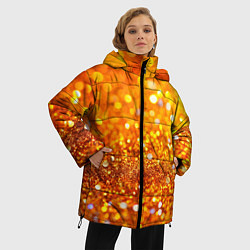 Куртка зимняя женская Оранжевые и желтые блестяшки боке, цвет: 3D-черный — фото 2
