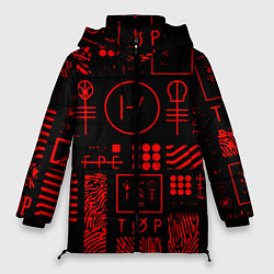 Куртка зимняя женская Twenty one pilots pattern rock, цвет: 3D-черный