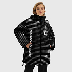 Куртка зимняя женская Scorpions metal rock lines, цвет: 3D-черный — фото 2