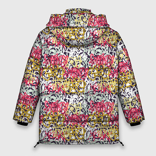Женская зимняя куртка Граффити с узорами / 3D-Светло-серый – фото 2