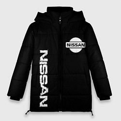 Куртка зимняя женская Nissan logo white auto, цвет: 3D-красный