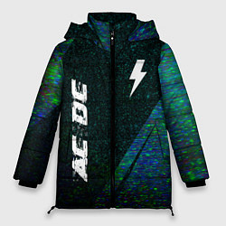 Куртка зимняя женская AC DC glitch blue, цвет: 3D-черный