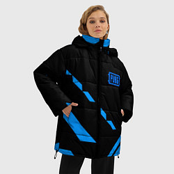 Куртка зимняя женская PUBG blue geometry, цвет: 3D-красный — фото 2