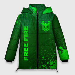 Куртка зимняя женская Free Fire - green gradient вертикально, цвет: 3D-черный