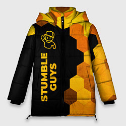 Куртка зимняя женская Stumble Guys - gold gradient по-вертикали, цвет: 3D-черный