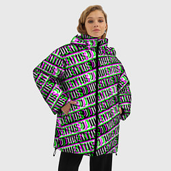 Куртка зимняя женская Juventus glitch pattern, цвет: 3D-светло-серый — фото 2