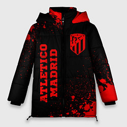 Куртка зимняя женская Atletico Madrid - red gradient вертикально, цвет: 3D-черный