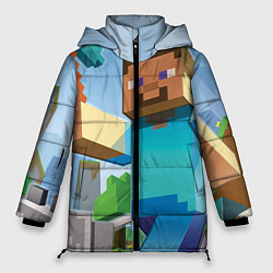 Куртка зимняя женская Minecraft World, цвет: 3D-черный