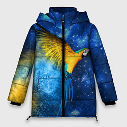 Куртка зимняя женская Космический попугай, цвет: 3D-красный