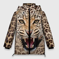 Куртка зимняя женская Взгляд леопарда, цвет: 3D-светло-серый