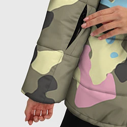 Куртка зимняя женская Камуфляж: микс цветов, цвет: 3D-черный — фото 2