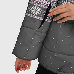 Куртка зимняя женская Узор с оленями, цвет: 3D-черный — фото 2