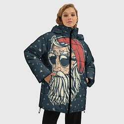 Куртка зимняя женская Санта хипстер, цвет: 3D-красный — фото 2