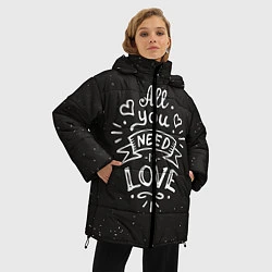 Куртка зимняя женская Любовь надпись, цвет: 3D-светло-серый — фото 2