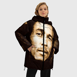 Куртка зимняя женская Взгляд Боба Марли, цвет: 3D-черный — фото 2