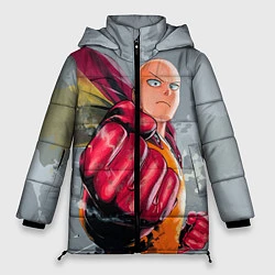 Куртка зимняя женская One Punch Man Fist, цвет: 3D-красный