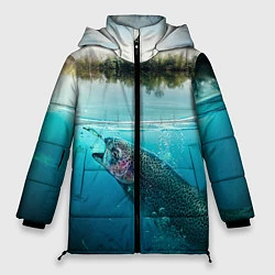 Куртка зимняя женская Рыбалка на спиннинг, цвет: 3D-светло-серый