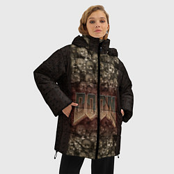 Куртка зимняя женская DOOM Skulls, цвет: 3D-светло-серый — фото 2