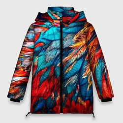 Куртка зимняя женская Перья, цвет: 3D-красный