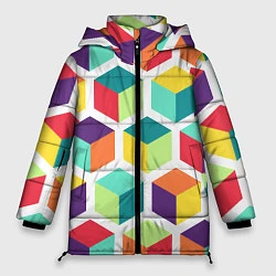 Женская зимняя куртка 3D кубы