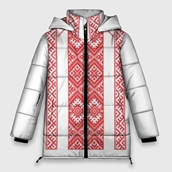 Куртка зимняя женская Вышивка 46, цвет: 3D-красный