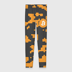 Леггинсы женские Bitcoin: Orange Camo, цвет: 3D-принт