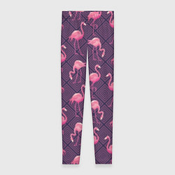 Женские легинсы Фиолетовые фламинго