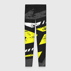 Женские легинсы Black yellow abstract sport style