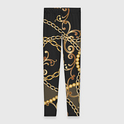 Леггинсы женские Versace Золотая цепь, цвет: 3D-принт