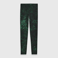 Леггинсы женские Темно-зеленый мраморный узор, цвет: 3D-принт