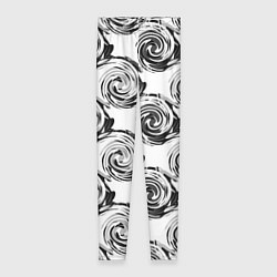 Леггинсы женские Черно-белый абстрактный узор, цвет: 3D-принт