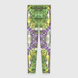 Леггинсы женские Коллекция Фрактальная мозаика Фиолетово-зеленый, цвет: 3D-принт