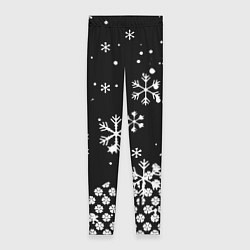 Леггинсы женские Чёрный клевер снежинки, цвет: 3D-принт