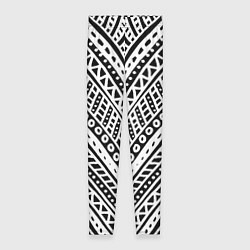 Леггинсы женские Абстракция черно-белая Волны, полосы, вензеля Моно, цвет: 3D-принт