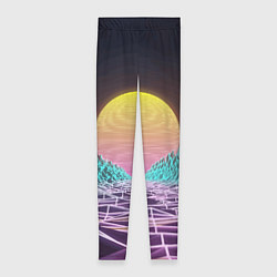 Леггинсы женские Vaporwave Закат солнца в горах Neon, цвет: 3D-принт